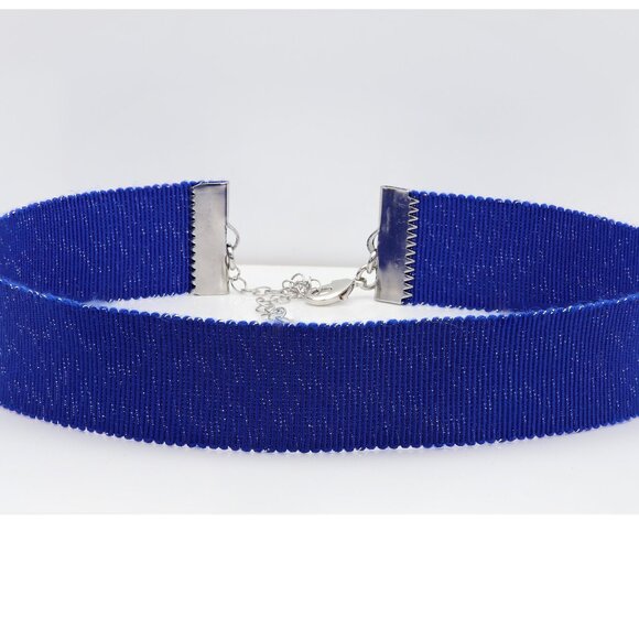 Blue Lace Choker Adjustable Elegant Lace Fancy Chokers  (#54) - Picture 1 of 10